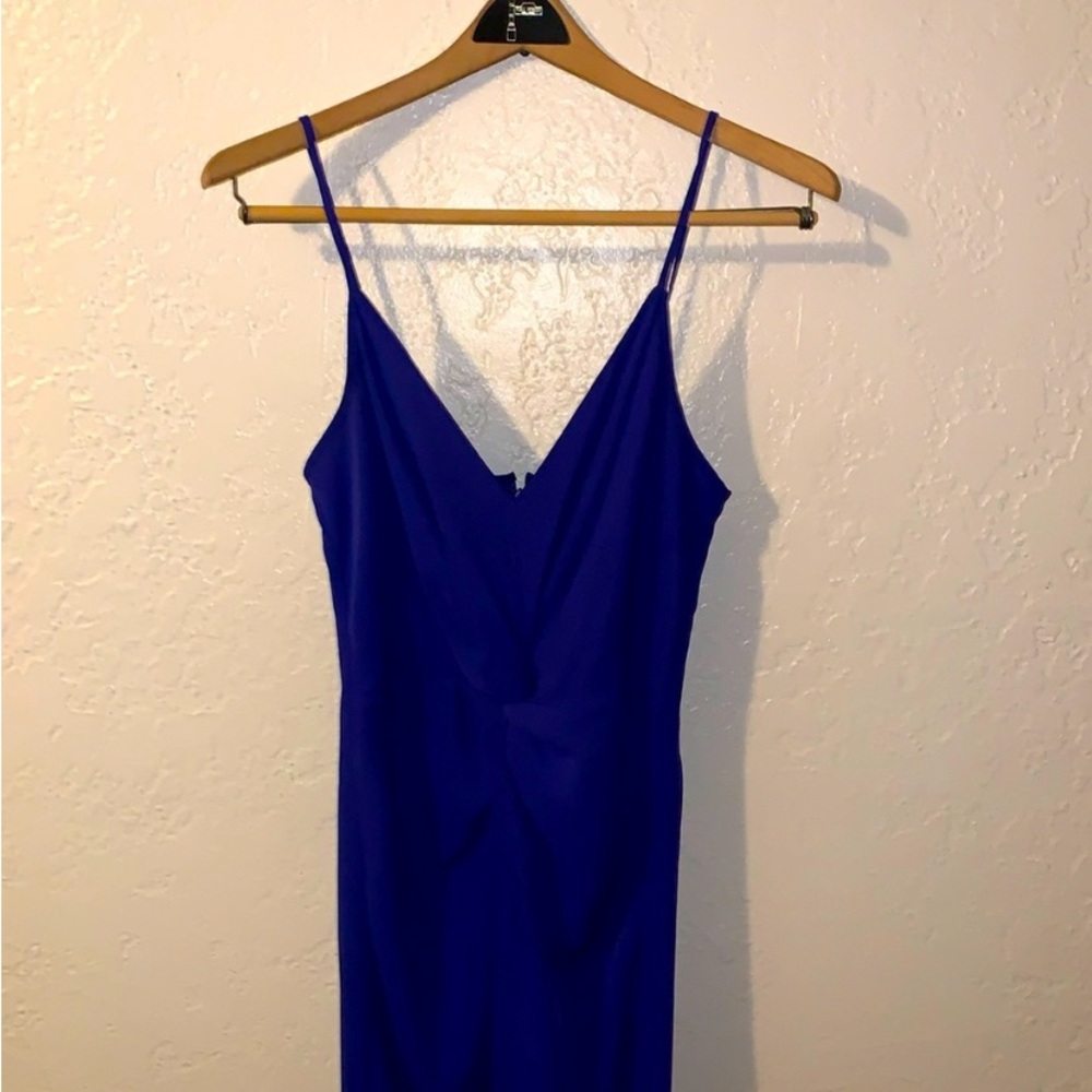 Amanda Uprichard Revolve Twist Front Maxi Dress Gown Cobalt Royal Nu Blue Size S - Picture 3 of 9